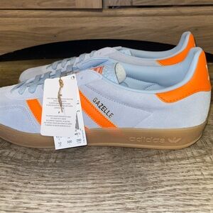 Adidas Gazelle Men's Sneakers - Light Blue and Orange